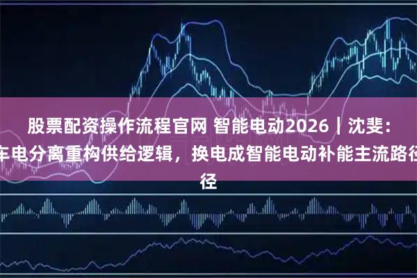 股票配资操作流程官网 智能电动2026｜沈斐：车电分离重构供给逻辑，换电成智能电动补能主流路径