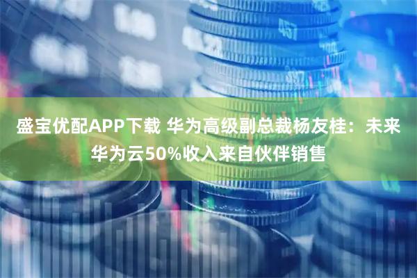 盛宝优配APP下载 华为高级副总裁杨友桂:未来华为云50%收入来自伙伴销售